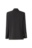 Costume noir scintillant perlé 2 pièces à double boutonnage pour femmes