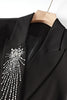 Charger l&#39;image dans la galerie, Costume noir scintillant perlé 2 pièces à double boutonnage pour femmes