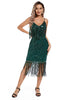 Charger l&#39;image dans la galerie, Fard à joues frangées bretelles spaghetti des années 20 Gatsby robe