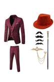 Costumes bleu foncé pour hommes des années 1920 avec ensemble d’accessoires