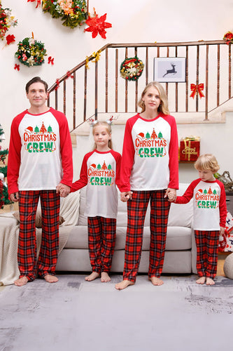 Ensembles de pyjama de Noël joyeux à carreaux rouges