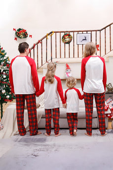 Ensembles de pyjama de Noël joyeux à carreaux rouges