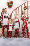 Pyjama de Noël familial assorti à carreaux avec flocon de neige