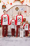 Imprimé rouge Noël Famille Matching Ensembles de pyjama avec plaid