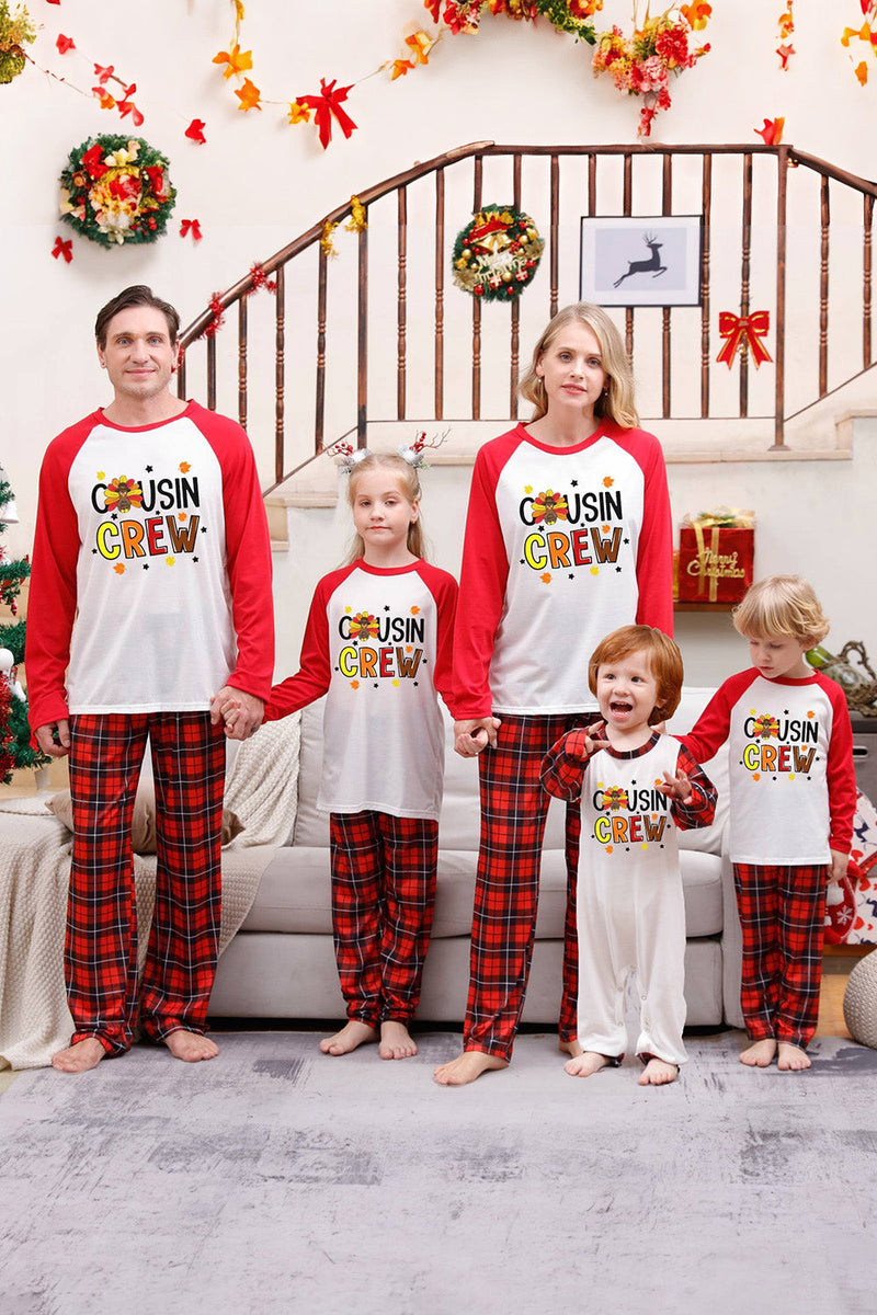 Charger l&#39;image dans la galerie, Imprimé rouge Noël Famille Matching Ensembles de pyjama avec plaid