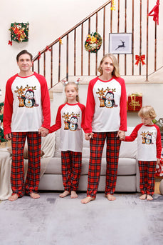 Pyjama à carreaux rouge de Noël familial assorti