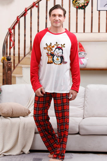 Pyjama à carreaux rouge de Noël familial assorti