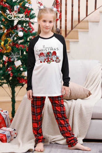 Pyjamas de Noël de famille à carreaux à manches longues