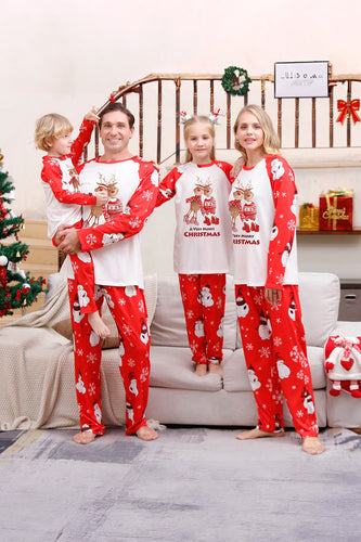 Snowman Print Rouge Noël Matching Pyjamas de famille