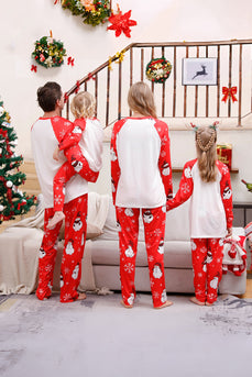 Snowman Print Rouge Noël Matching Pyjamas de famille