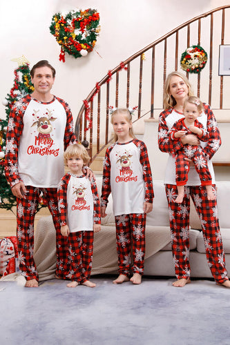 Ensembles de pyjamas familiaux à imprimé rouge de Noël