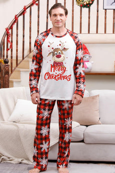 Ensembles de pyjamas familiaux à imprimé rouge de Noël