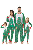 Ensemble de pyjama assorti famille d’arbres de Noël verts