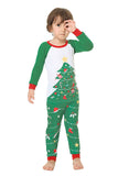 Ensemble de pyjama assorti famille d’arbres de Noël verts