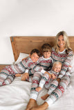 Pyjama assorti à rayures à motif gris Noël famille