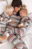 Pyjama assorti à rayures à motif gris Noël famille