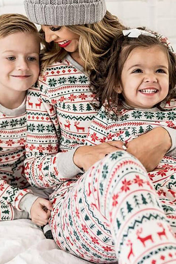 Pyjama assorti famille de Noël Pyjama à motif gris