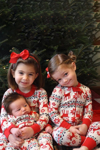 Red Deer motif Noël famille pyjama assorti ensemble