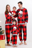 Ensemble de pyjamas imprimé ours grille rouge de la famille de Noël