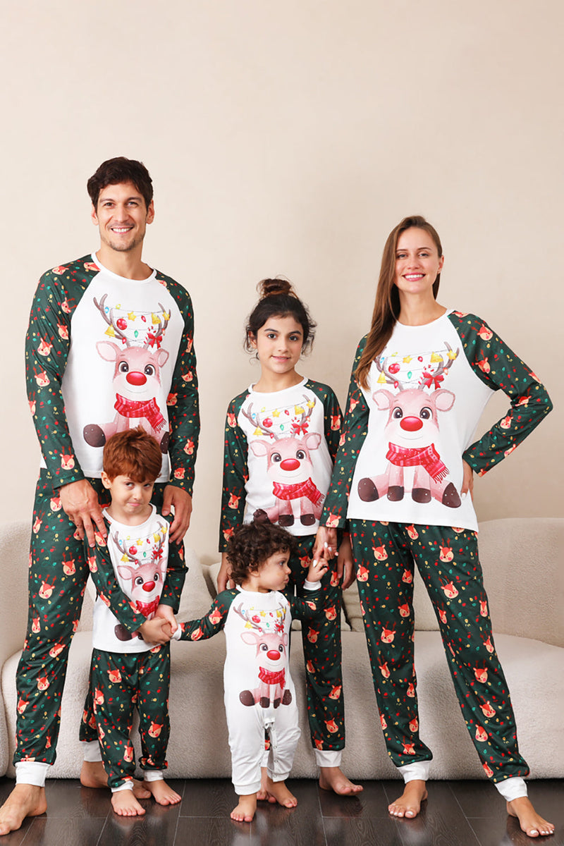 Charger l&#39;image dans la galerie, Ensemble pyjama familial de Noël cerf vert foncé