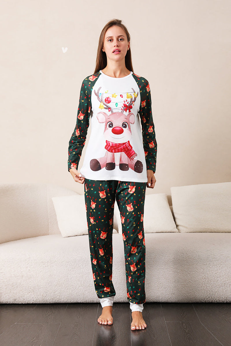 Charger l&#39;image dans la galerie, Ensemble pyjama familial de Noël cerf vert foncé