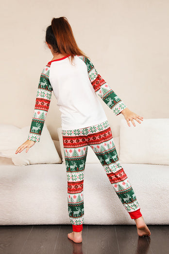 Ensemble de pyjamas de sapin de Noël de la famille rouge vert