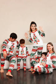 Ensemble de pyjamas de sapin de Noël de la famille rouge vert