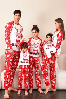 Pyjama de Noël familial imprimé cerf rouge