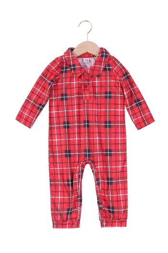 Pyjama de Noël familial à carreaux rouges