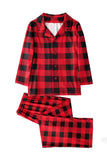 Ensemble de pyjamas 2 pièces assortis à la famille de Noël à carreaux rouges