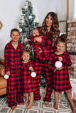 Ensemble de pyjamas 2 pièces assortis à la famille de Noël à carreaux rouges