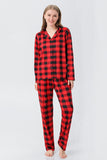 Ensemble de pyjamas 2 pièces assortis à la famille de Noël à carreaux rouges