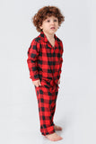 Ensemble de pyjamas 2 pièces assortis à la famille de Noël à carreaux rouges