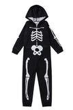 Family Cozy Skeleton Noir Imprimé Zip Up Hoodie Grenouillère