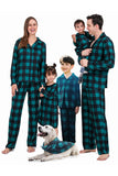 Ensemble de pyjama 2 pièces assorti à la famille à carreaux vert foncé