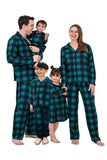 Ensemble de pyjama 2 pièces assorti à la famille à carreaux vert foncé