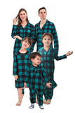 Ensemble de pyjama 2 pièces assorti à la famille à carreaux vert foncé