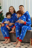 Charger l&#39;image dans la galerie, Noël famille Royal bleu flanelle flocon de neige grenouillère pyjama