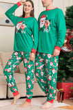 Père Noël vert et cerf Noël famille pyjama assorti ensemble