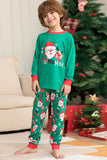 Père Noël vert et cerf Noël famille pyjama assorti ensemble