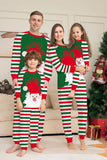 Ensemble de pyjamas de famille Père Noël père Noël à rayures vertes et rouges
