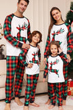 Vert et rouge grille cerf Noël famille pyjama assorti ensemble