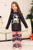 Charger l&#39;image dans la galerie, Ensemble de pyjamas assortis de la famille de cerfs noirs et flocons de neige de Noël