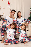 Ensemble de pyjamas assortis famille de cerf blanc et bleu motif de cerf blanc et bleu