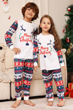 Ensemble de pyjamas assortis famille de cerf blanc et bleu motif de cerf blanc et bleu