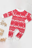 Ensemble pyjama assorti familial de Noël bonhomme de neige rouge