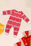 Ensemble pyjama assorti familial de Noël bonhomme de neige rouge