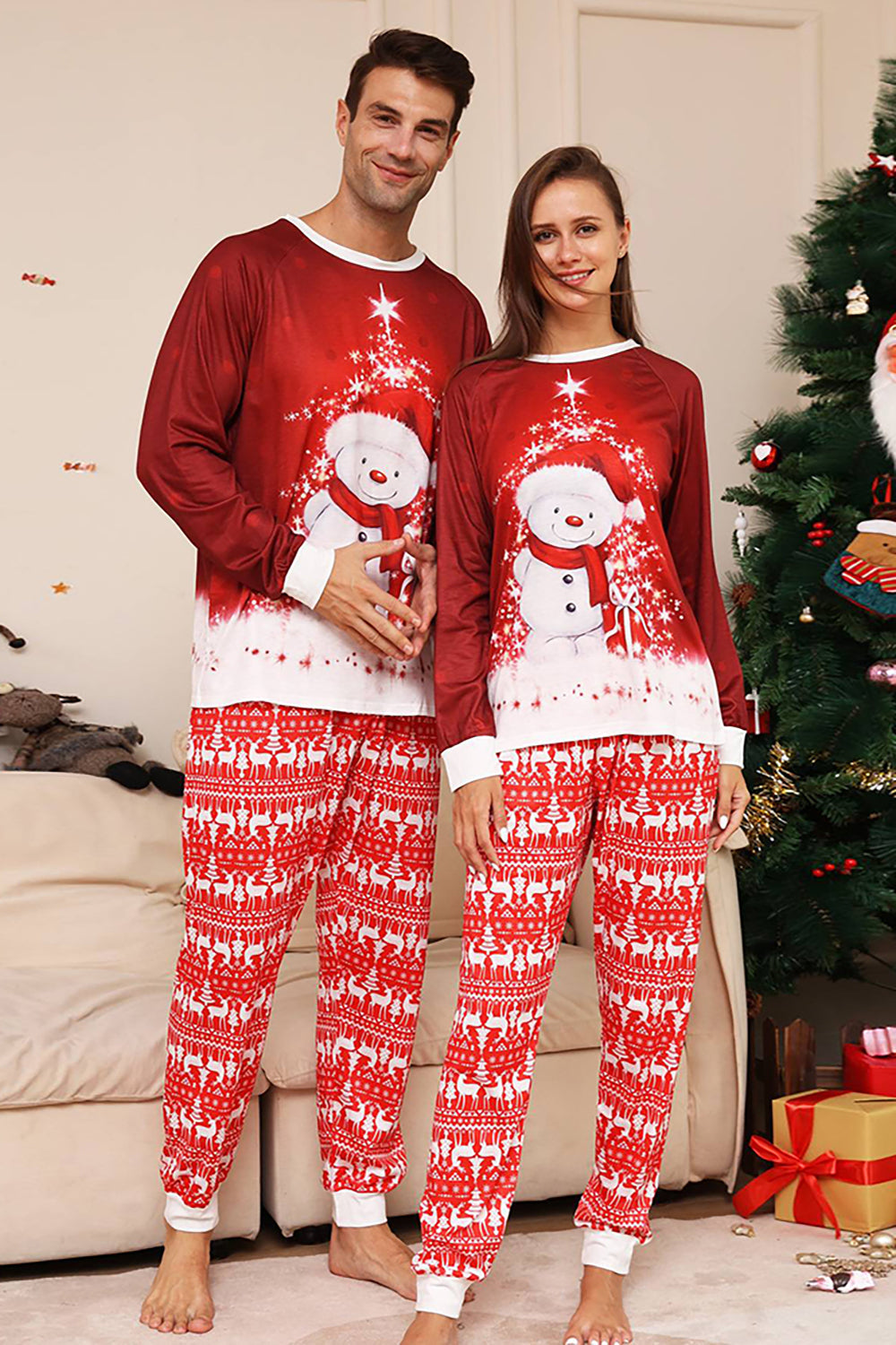 Noel Couple Pyjama De Noel Adulte Ensemble Pyjama Assorti Familial