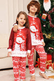 Ensemble pyjama assorti familial de Noël bonhomme de neige rouge