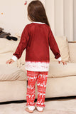 Ensemble pyjama assorti familial de Noël bonhomme de neige rouge